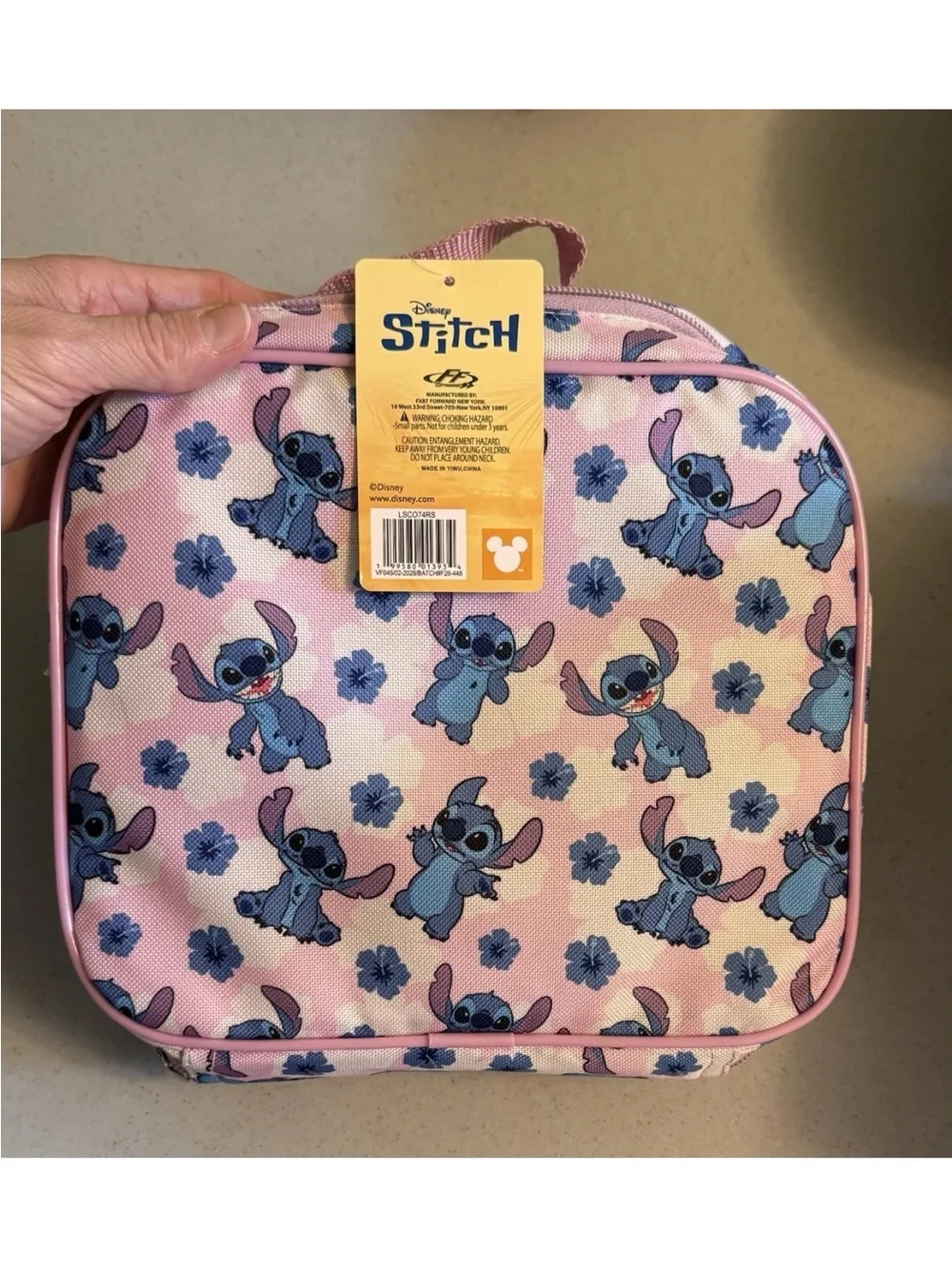 Disney Pink and Blue Stitch Kids Lunch Bag